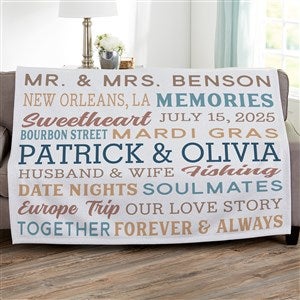 Relationship Memories Personalized 50x60 Sweatshirt Blanket