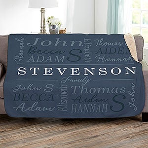 Family Is Everything Personalized 50x60 Sherpa Blanket