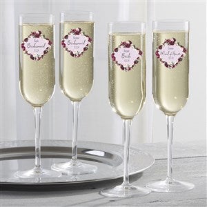 Floral Wedding Wine Personalized Luigi Bormioli Wedding Party Champagne Flute