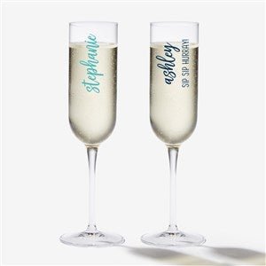 Scripty Style Personalized Champagne Flute - 28087