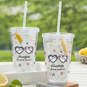 Patriotic Sunnies Personalized Acrylic Insulated Tumblers