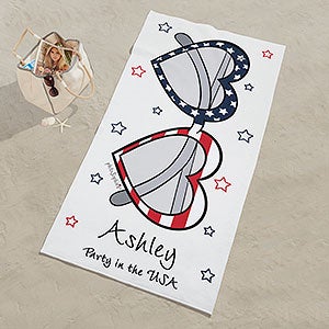 Patriotic Sunnies philoSophie's Personalized 35x72 Beach Towel