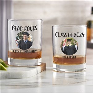 Graduation Photo Personalized Whiskey Glasses