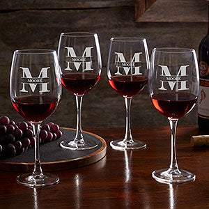 Lavish Last Name Engraved 19oz Red Wine Glass