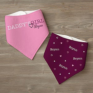 Daddy's Girl Personalized Baby Bandana Bibs- Set of 2