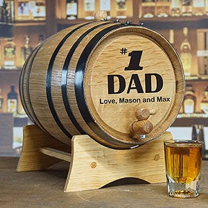 #1 Dad Personalized 2 Liter Whiskey Barrel