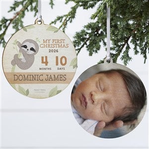 Precious Moments Baby's 1st Christmas Ornament - 2 Sided Wood