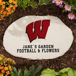 NCAA Wisconsin Badgers Personalized Round Garden Stone