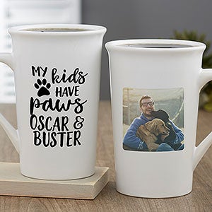 My Kids Have Paws Personalized Latte Mug 16 oz White