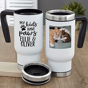 My Kids Have Paws Personalized 14 oz. Commuter Travel Mug
