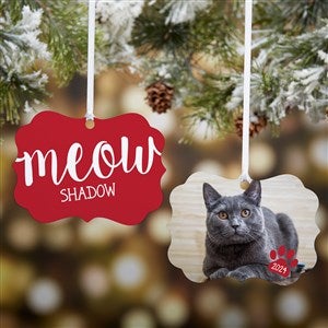 Meow Personalized Cat Photo Ornament