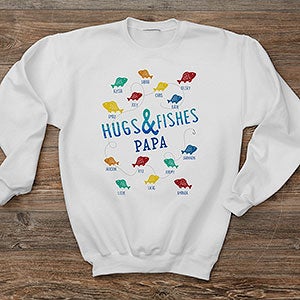 Hugs & Fishes Personalized Hanes Adult Crewneck Sweatshirt
