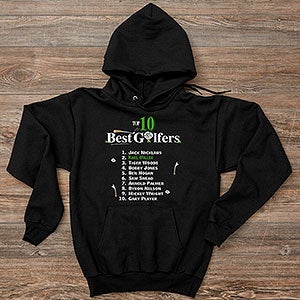 Top 10 Golfers Personalized Hanes Adult Hooded Sweatshirt