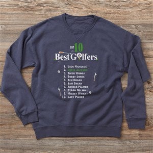 Top 10 Golfers Personalized Hanes Adult ComfortWash Sweatshirt