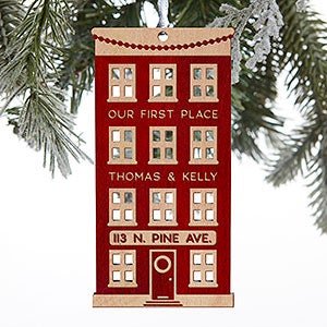 Our First Place Personalized Red Maple Wood Ornament