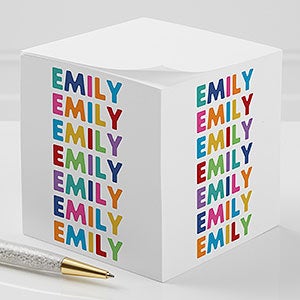 Vibrant Name Personalized Paper Note Cube - 28338