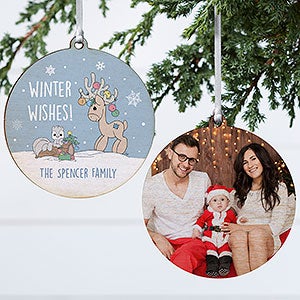 Precious Moments Jingle All The Way Personalized Ornament - 2 Sided Wood