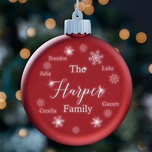 Winter Cheer Personalized LED Red Glass Holiday Ornament