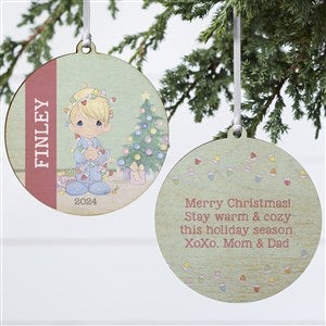 Precious Moments All Is Bright Personalized Boy Ornament - 2 Sided Wood