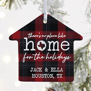 No Place Like Home Personalized House State Ornament - 1 Sided Glossy