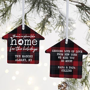 No Place Like Home Personalized House State Ornament - 2 Sided Glossy