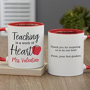 Inspiring Teacher Personalized Coffee Mug 11 oz Red