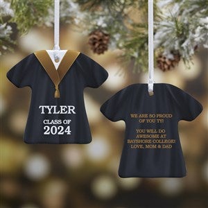 Graduation Gown Personalized T-Shirt Ornament - 2 Sided Message