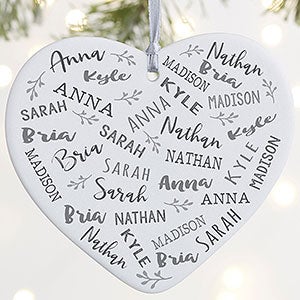 Farmhouse Heart Personalized Heart Ornament - 1 Sided Matte