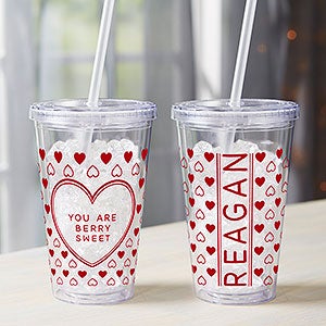 Sweet Hearts Personalized Insulated Acrylic Tumblers for Kids