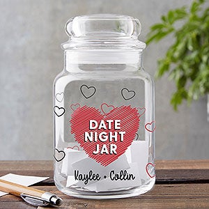 Date Night Personalized Glass Storage Jar