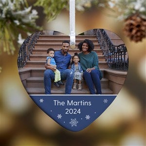Photo Message Personalized Heart Ornament - 1 Sided Glossy