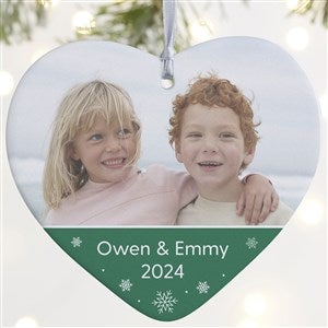 Photo Message Personalized Heart Ornament - 1 Sided Matte