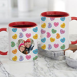 Conversation Hearts Personalized Valentine's Day Coffee Mug 11oz Red