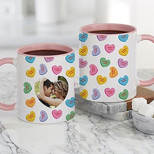 Conversation Hearts Personalized Valentine's Day Coffee Mug 11oz White