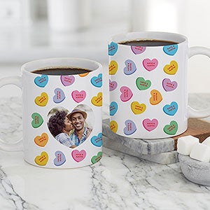Conversation Hearts Personalized Valentine's Day Coffee Mug 11oz White