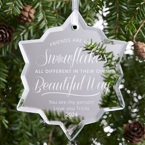 Friends Are Like Snowflakes Personalized Mirror Ornament
