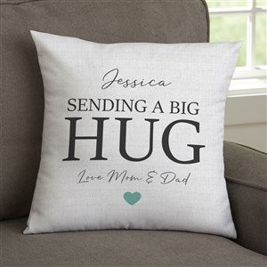 Sending Hugs Personalized 14-inch Velvet Throw Pillow