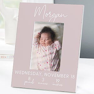 Simple and Sweet Baby Girl Personalized Picture Frame - Vertical