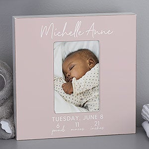 Simple & Sweet Baby Girl Personalized 4x6 Box Frame - Vertical