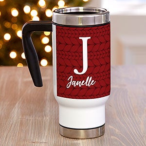 Christmas Sweater Monogram Personalized 14 oz. Commuter Travel Mug