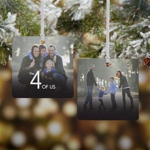 Number Of Us Personalized Square Photo Ornament - 2 Sided Metal