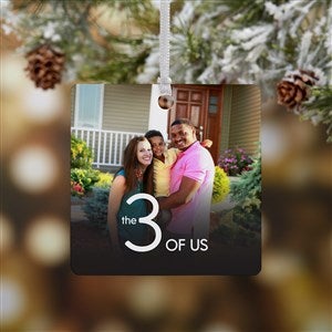 Number Of Us Personalized Square Photo Ornament - 1 Sided Metal