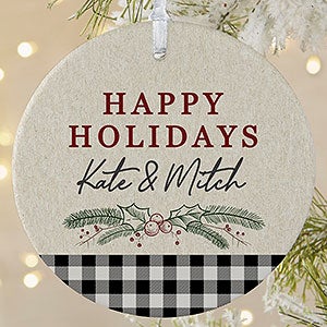 Festive Foliage Personalized Christmas Ornament - 1 Sided Matte