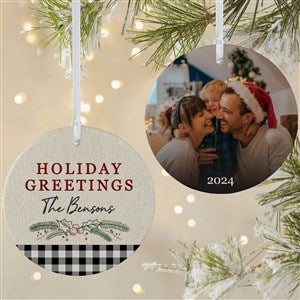 Festive Foliage Personalized Christmas Ornament - 2 Sided Matte