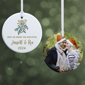 Meet Me Under The Mistletoe Personalized Ornament - 2 Sided Glossy