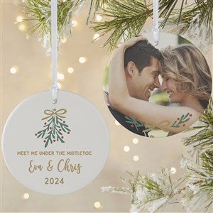 Meet Me Under The Mistletoe Personalized Ornament - 2 Sided Matte