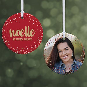 Sparkling Name Meaning Personalized Ornament - 2 Sided Glossy