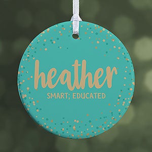 Sparkling Name Meaning Personalized Ornament - 1 Sided Glossy