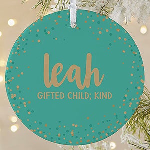 Sparkling Name Meaning Personalized Ornament - 1 Sided Matte