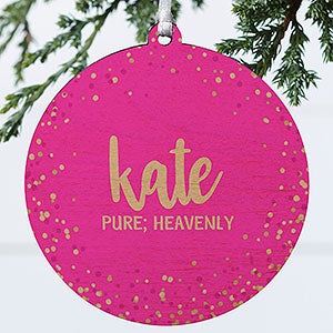 Sparkling Name Meaning Personalized Ornament - 1 Sided Wood